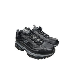 Skechers Afterburn Sneakers Mens 9 Wide Black Leather Workwear Chunky Utility
